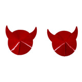 Red PU Devil Horn Pasties