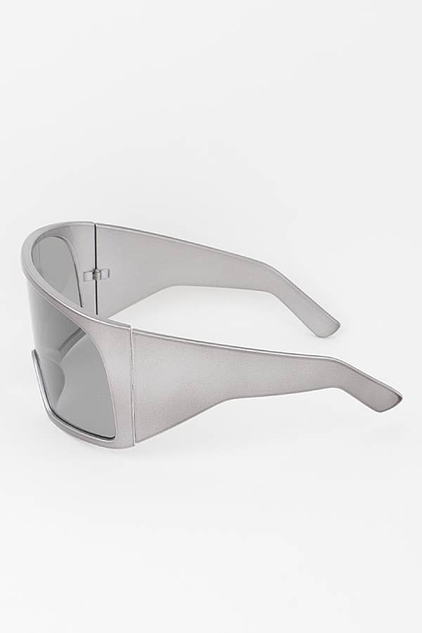Oversized Shield Gradient Sunglasses: MIX