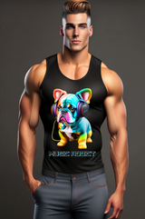 Frenchie Music Addict Colorful Tank Top | Grooveman Music Media 1 of 3