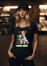 Jack Russell Dog Cash Only T-Shirt | Grooveman Music