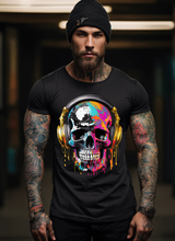 Skull Gold Headphones Art Exclusive T-Shirts | Grooveman Music