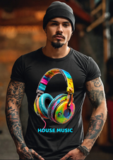 Headphones House Music Art Exclusive T-Shirts | Grooveman Music