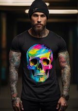 Skull Colorful Neon Art Exclusive T-Shirts | Grooveman Music