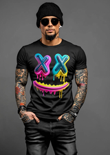 Happy Face Neon Pink Art Exclusive T-Shirts | Grooveman Music