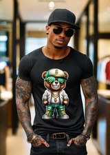 Teddy with Sunglasses Money Sign Art Exclusive T-Shirts | Grooveman Music