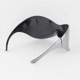 Wavy Oversized Shield Sunglasses: Mix Color