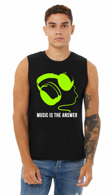 DTG Tank Top | Direct to Garment Music is the Answer Full Color Lime