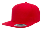 Grooveman Music Hats One Size Snapback / Red Custom Embroidery 5-Panel Caps