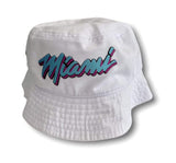 Grooveman Music Hats XL / White Miami Metallic Bucket Fitted Hat