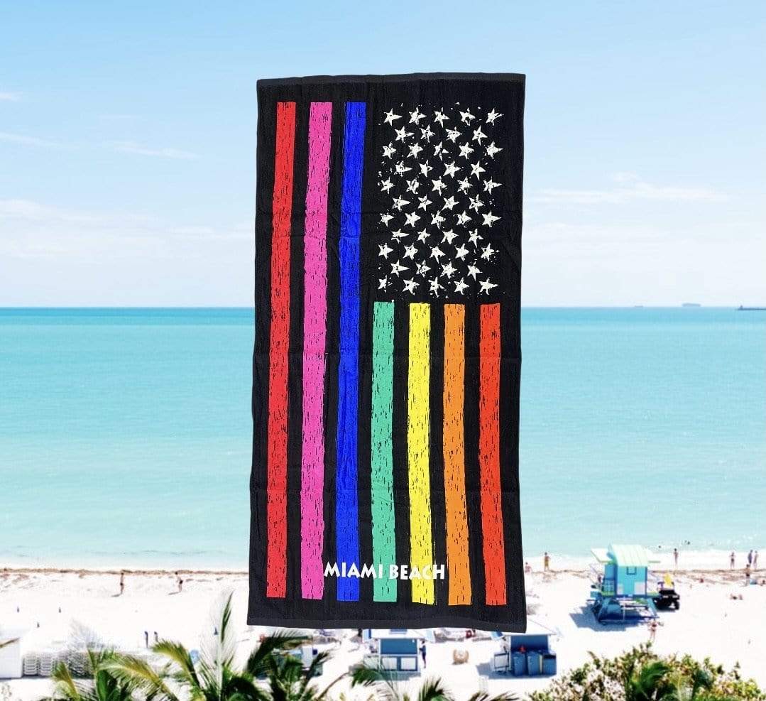 Rebel Groove Towels American Rainbow Flag Towels