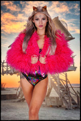 Faux Fur Crop Jacket! Rave is on!