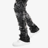 Black Sand Stacked Camo Jeans