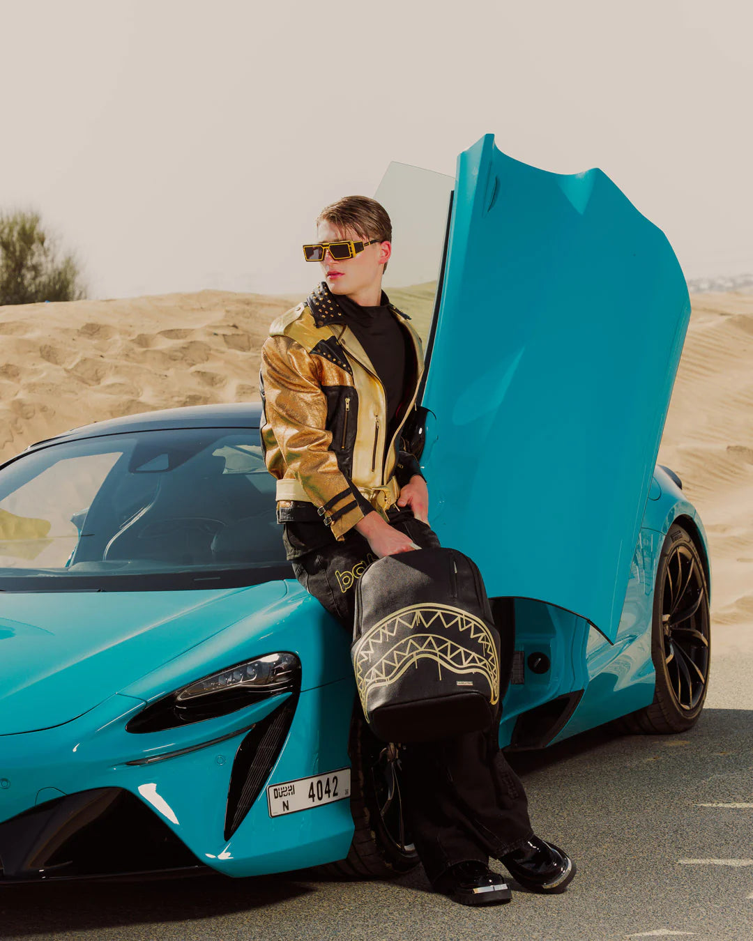 Sprayground Gold Fang DLXSV Backpack