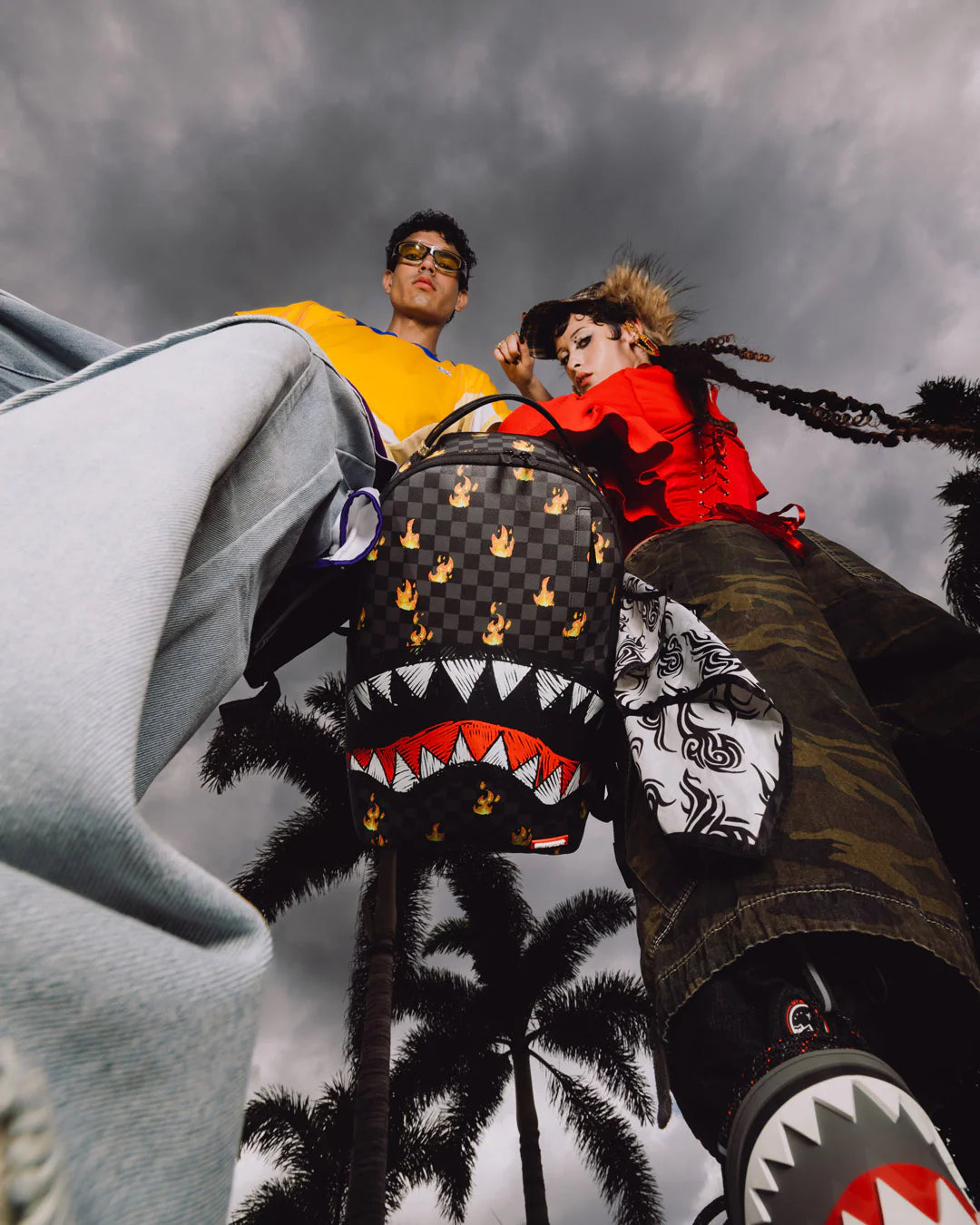 Sprayground Super Hot Fire Sharks in Paris Backpack