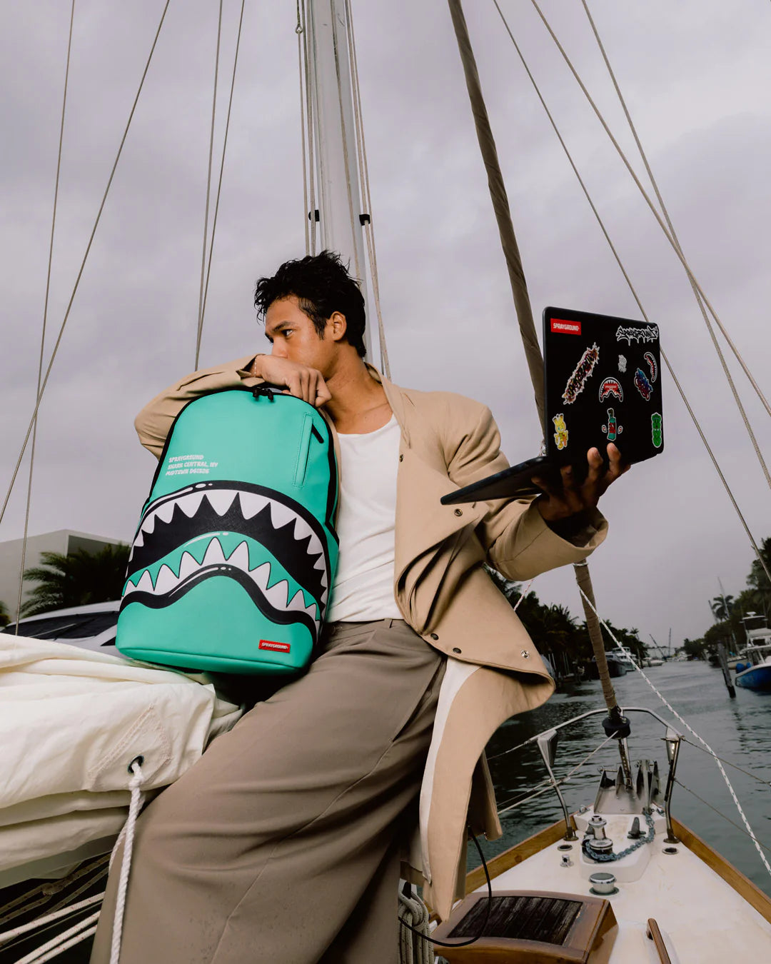 Sprayground Shark Central Bubbly (Turq) Backpack