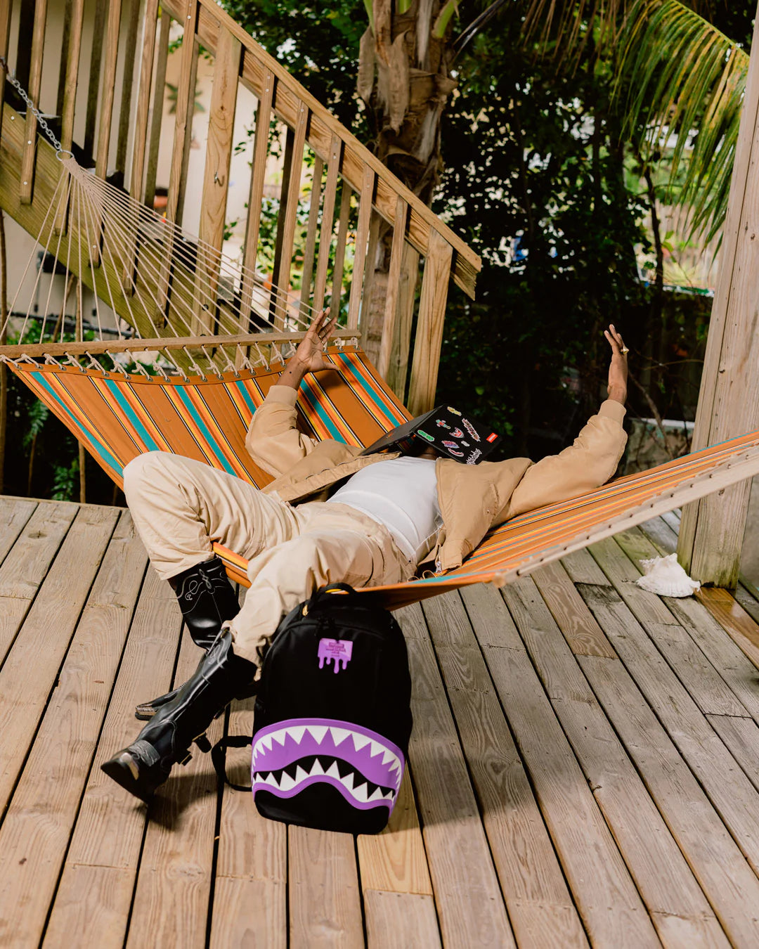 Sprayground Shark Central Passport Purple Backpack