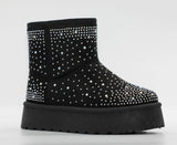 Booties with rhinestones