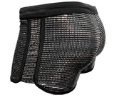 Flat Sequins Booty SHORTS Black Silver