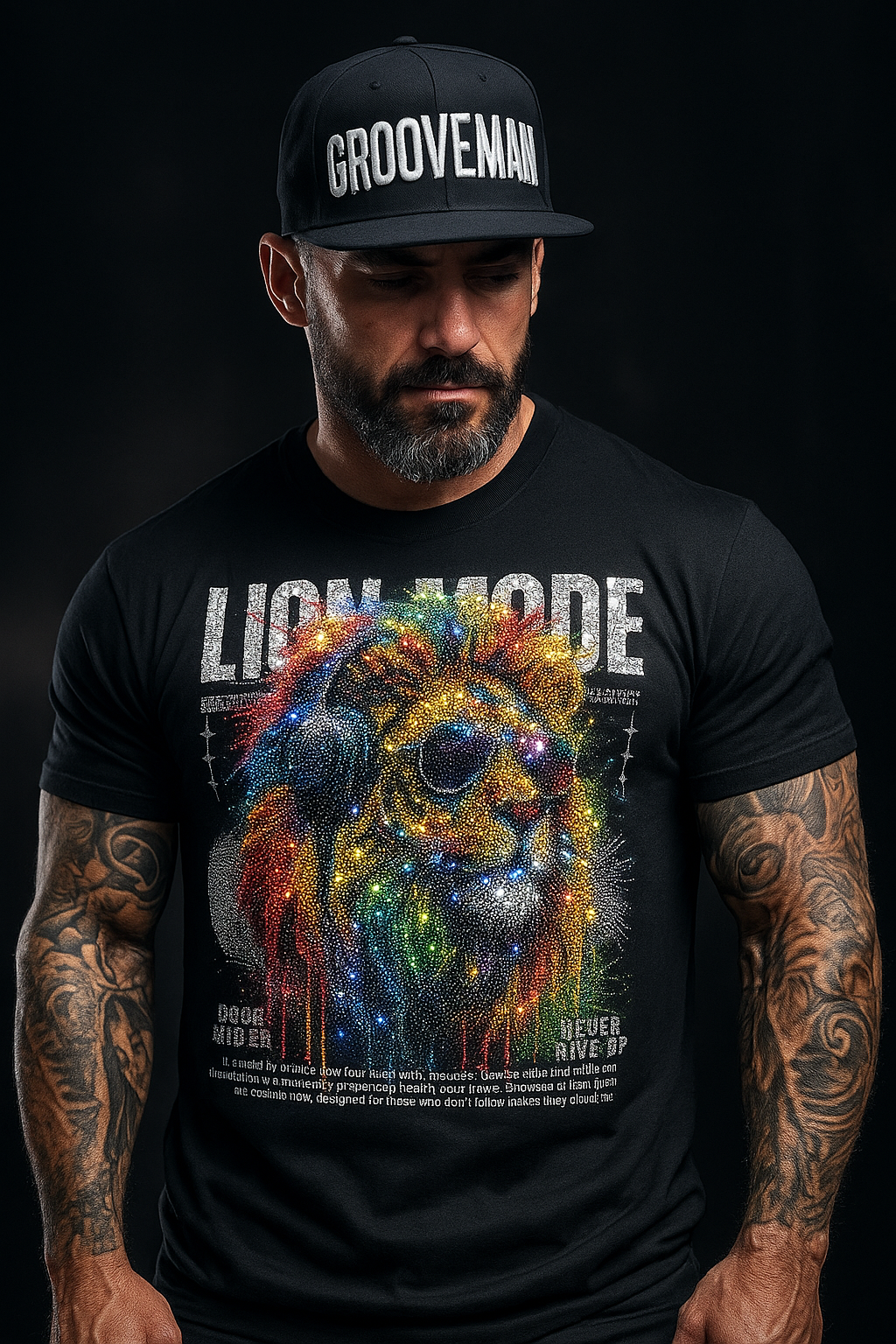 Lion Mode Rhinestone T-Shirt – Grooveman Exclusive