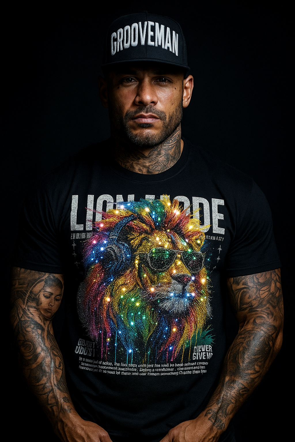 Lion Mode Rhinestone T-Shirt – Grooveman Exclusive