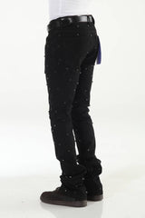 Diamond Studded Black Stacked Flare