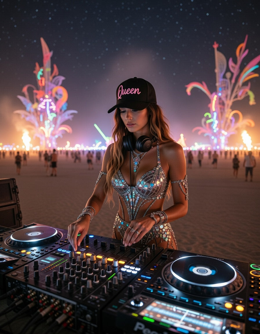 QUEEN Pink Embroidered Snapback Hat – Women’s Statement Cap | Grooveman Exclusive