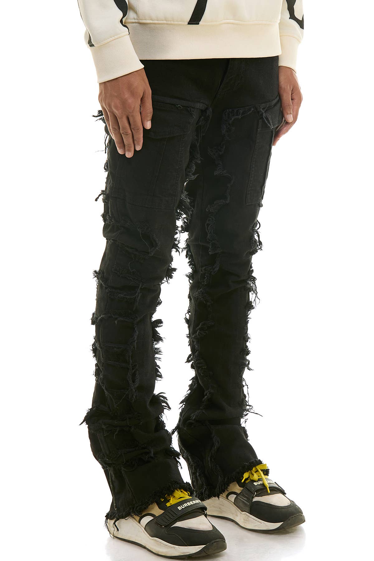 Double Zipper Skinny Flare Jeans