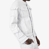 White Frayed Denim Jacket