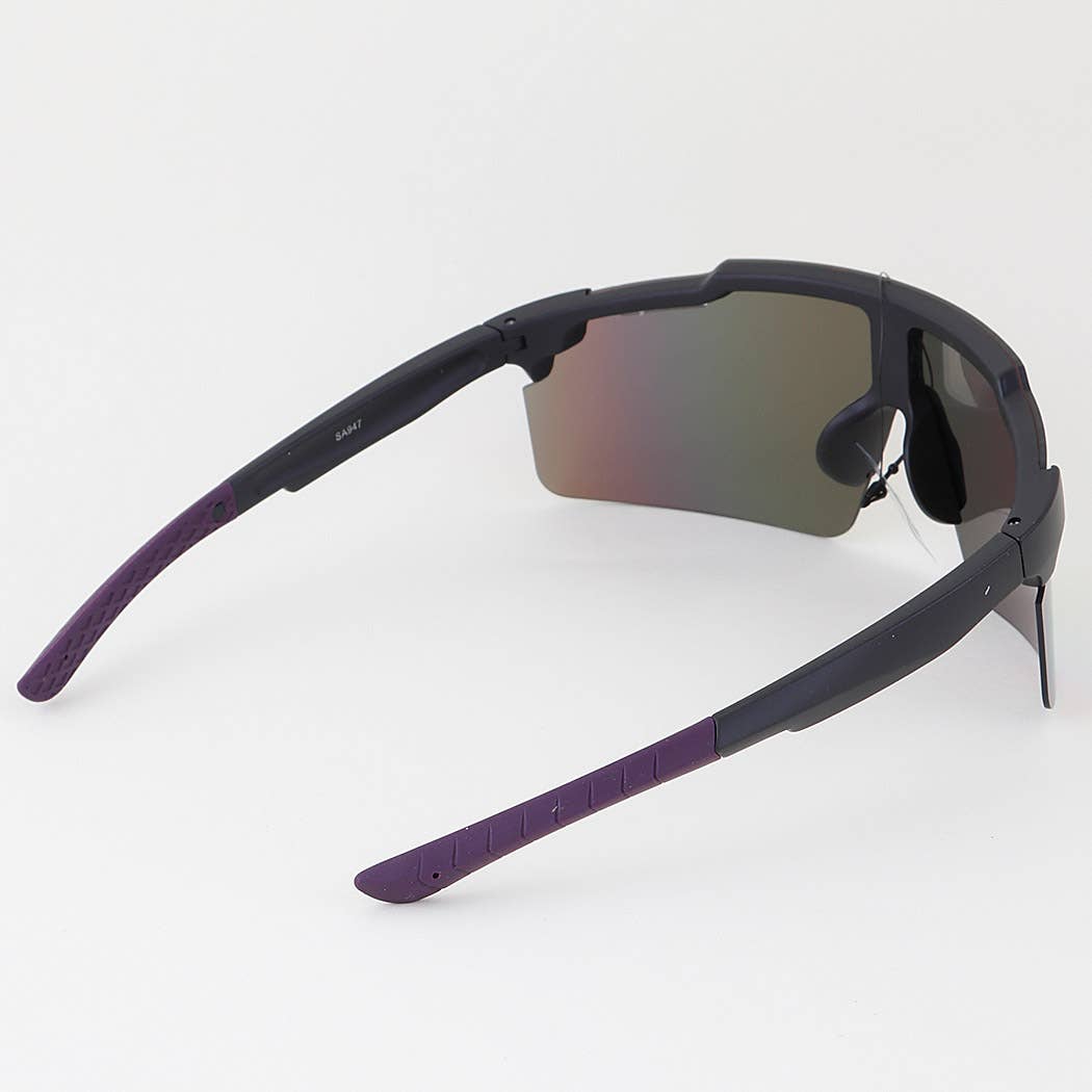 Multi Polycarbonate Mirror Shield Sunglasses: MIX