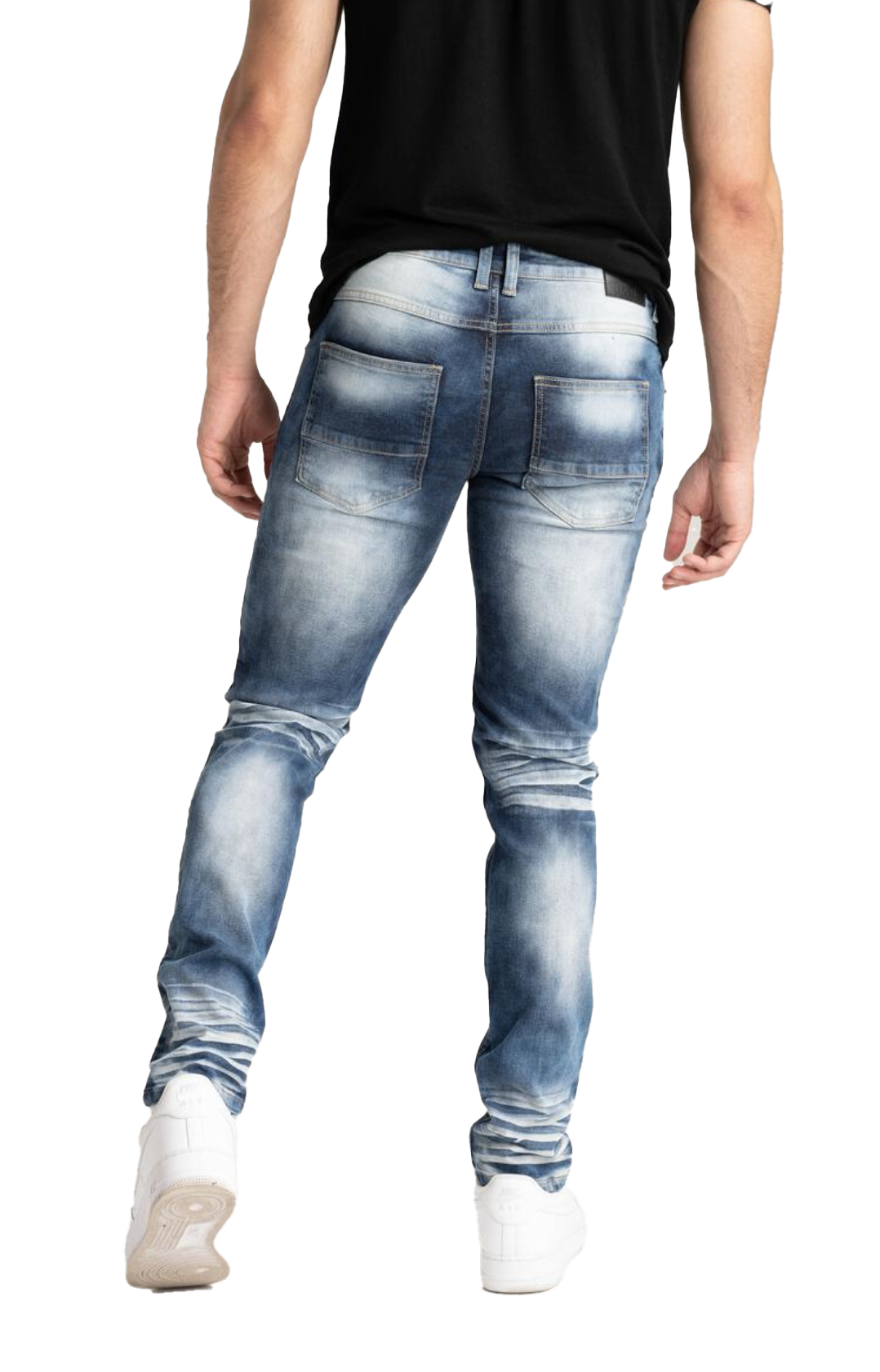 Mid Sandblast 3D Crinkle and Abrasion Jeans