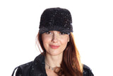 Black Rhinestone Baseball Cap