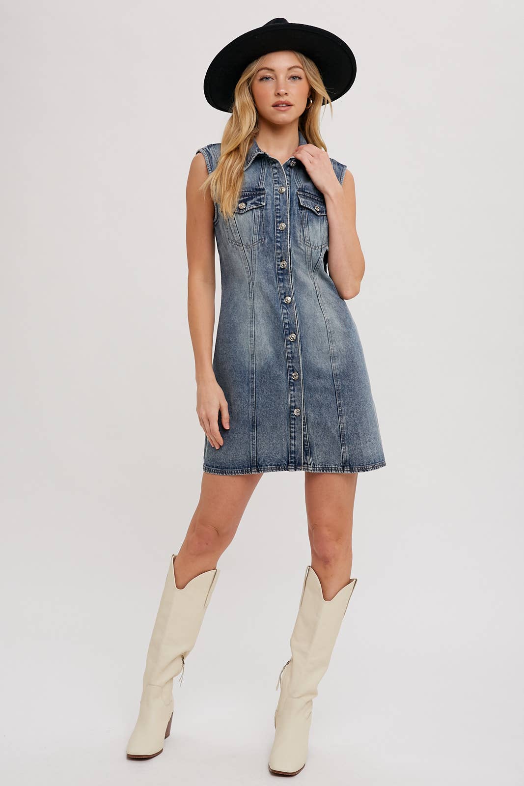 Denim Vest Up Dress