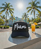Miami Hat 3D Embroidered Snapback Cap | Grooveman Exclusive