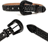 Rhinestone Belts Men Women Fashionable Sparkly Diamond Leather Belt