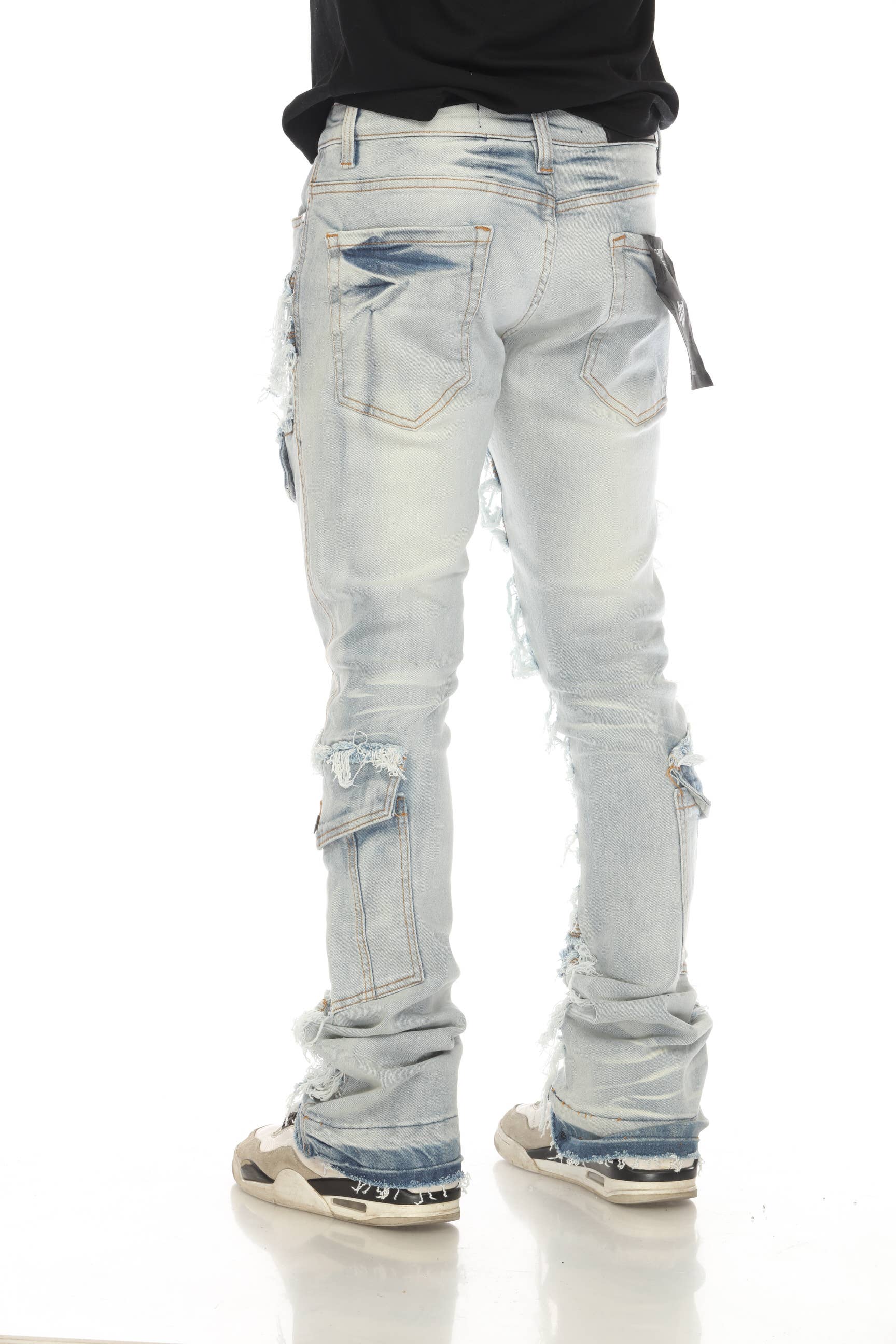 Cut and Sewn Cargo Stacked Flare Jeans