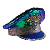 Blue Sequins Police Hat