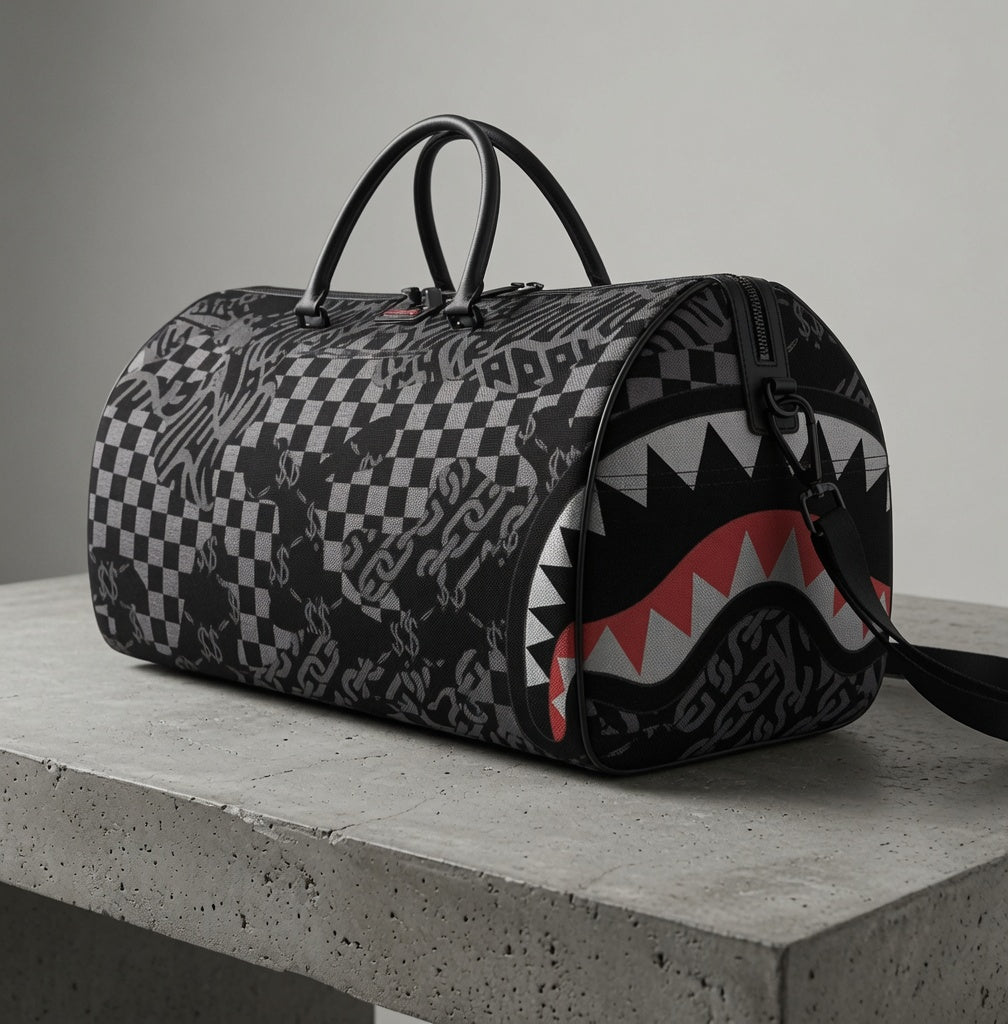 Sprayground  | 4AM Red SharkCheck Pattern Large Duffle