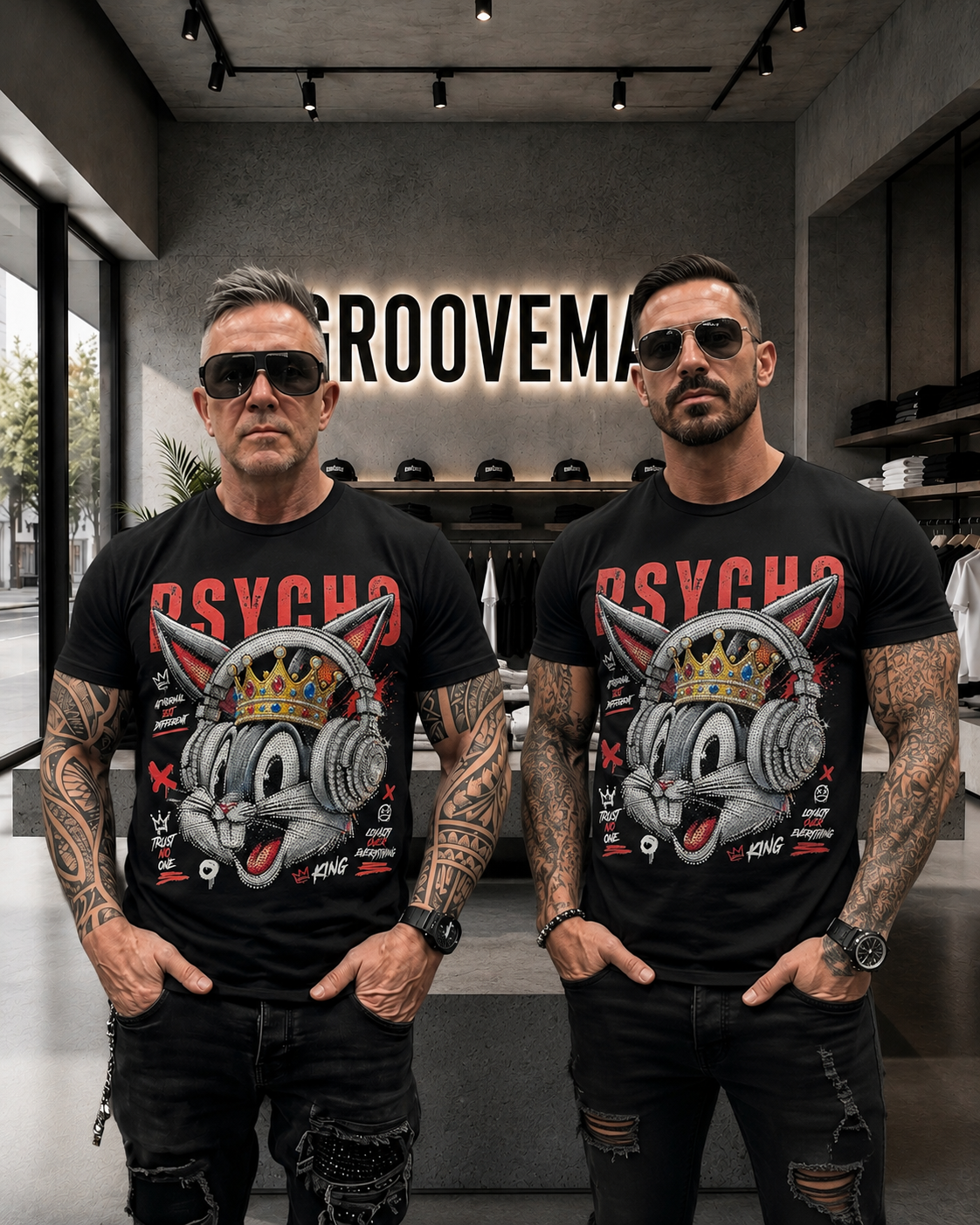 Psycho Bunny Rhinestone Graphic T-Shirt – Premium Black Tee | Limited Edition
