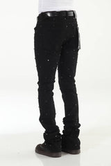 Diamond Studded Black Stacked Flare