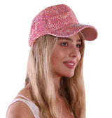 Pink Rhinestone Baseball Cap