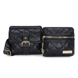 Black Quilted Duo Crossbody Bag