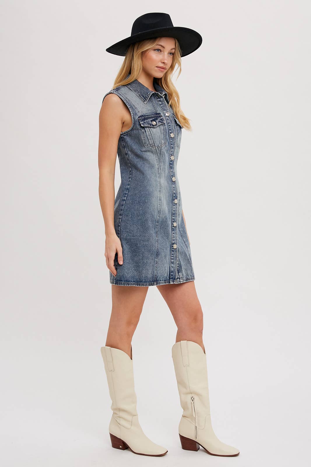 Denim Vest Up Dress - Grooveman Music