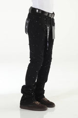 Diamond Studded Black Stacked Flare