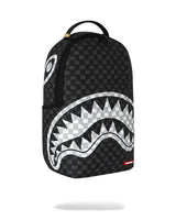 Sprayground Black and White Drip Check Shark BACKPACK