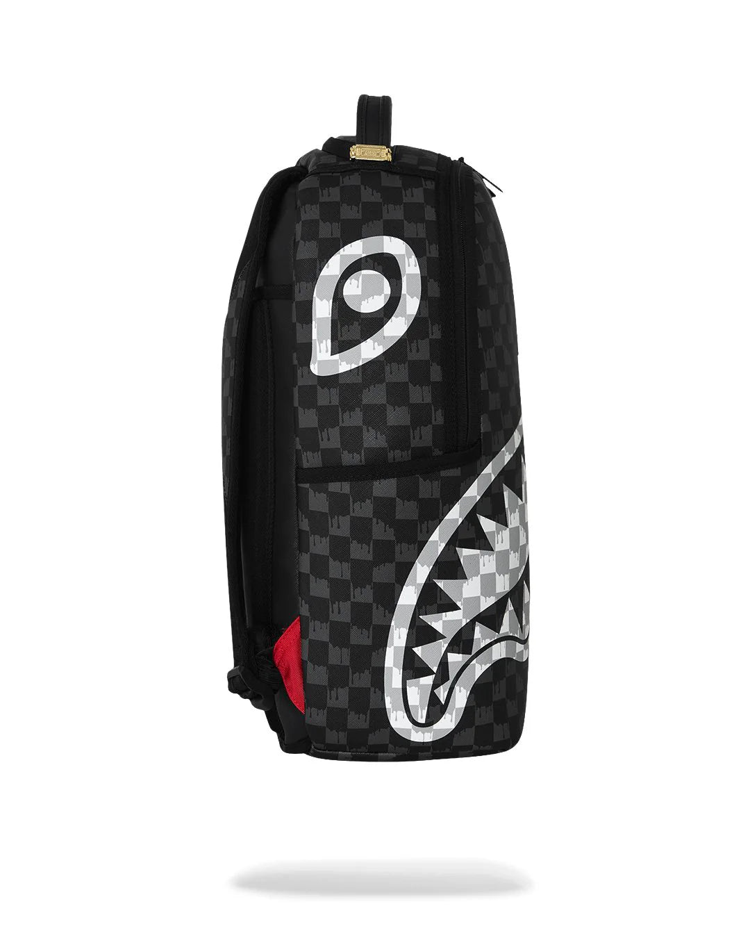 Sprayground Black and White Drip Check Shark BACKPACK