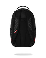 Sprayground Black and White Drip Check Shark BACKPACK