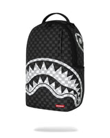 Sprayground Black and White Drip Check Shark BACKPACK