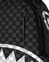 Sprayground Black and White Drip Check Shark BACKPACK