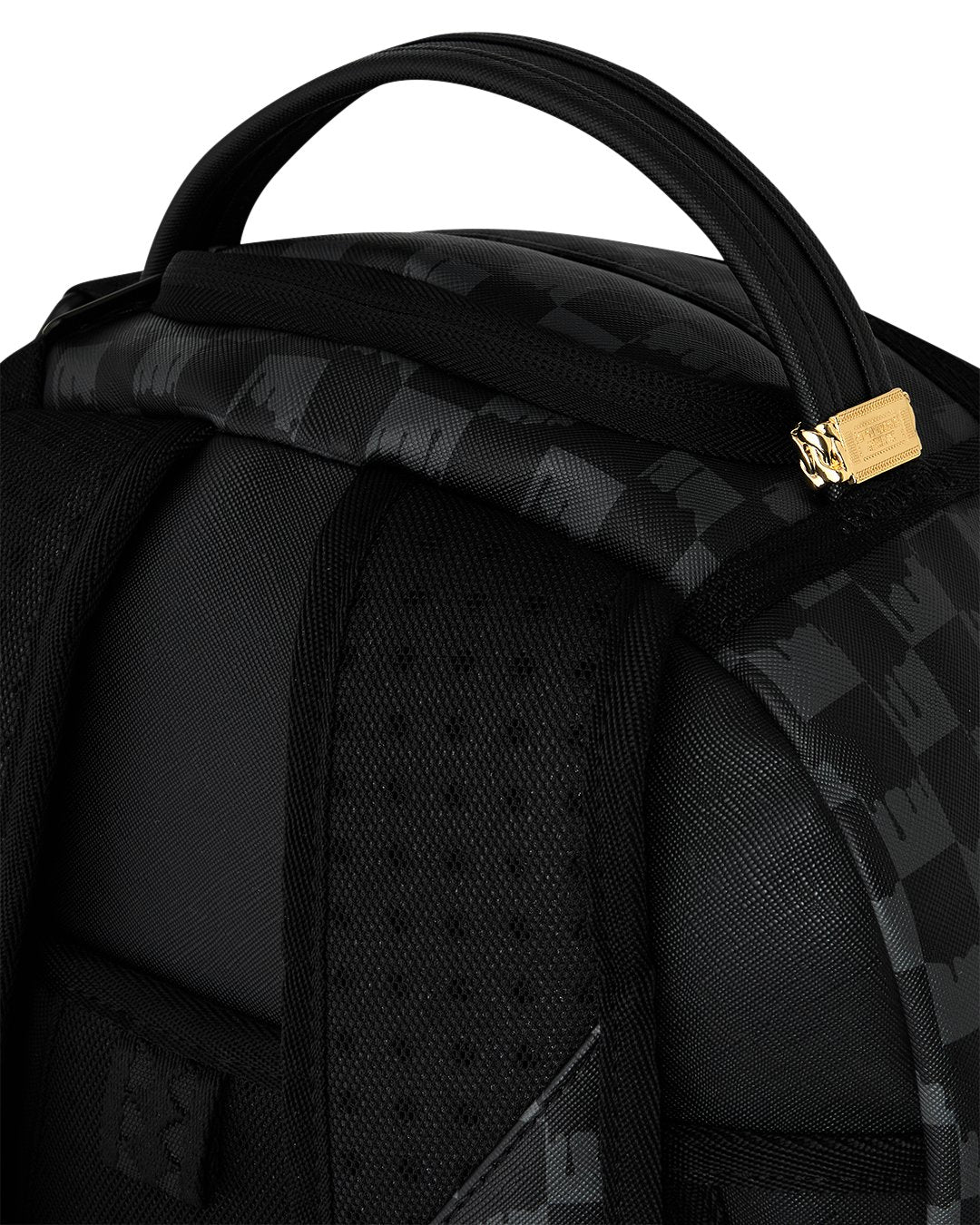 Sprayground Black and White Drip Check Shark BACKPACK