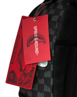 Sprayground Black and White Drip Check Shark BACKPACK